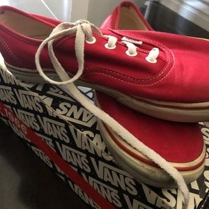 Vans Authentic Red Skate Shoes